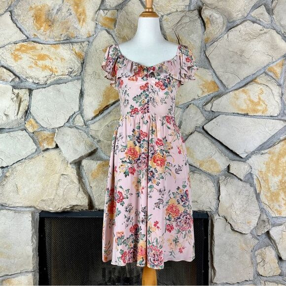 Rebecca Taylor Dresses & Skirts - Rebecca Taylor Silk Midi-Length Dress with Pockets Tea Rose Pink | 6